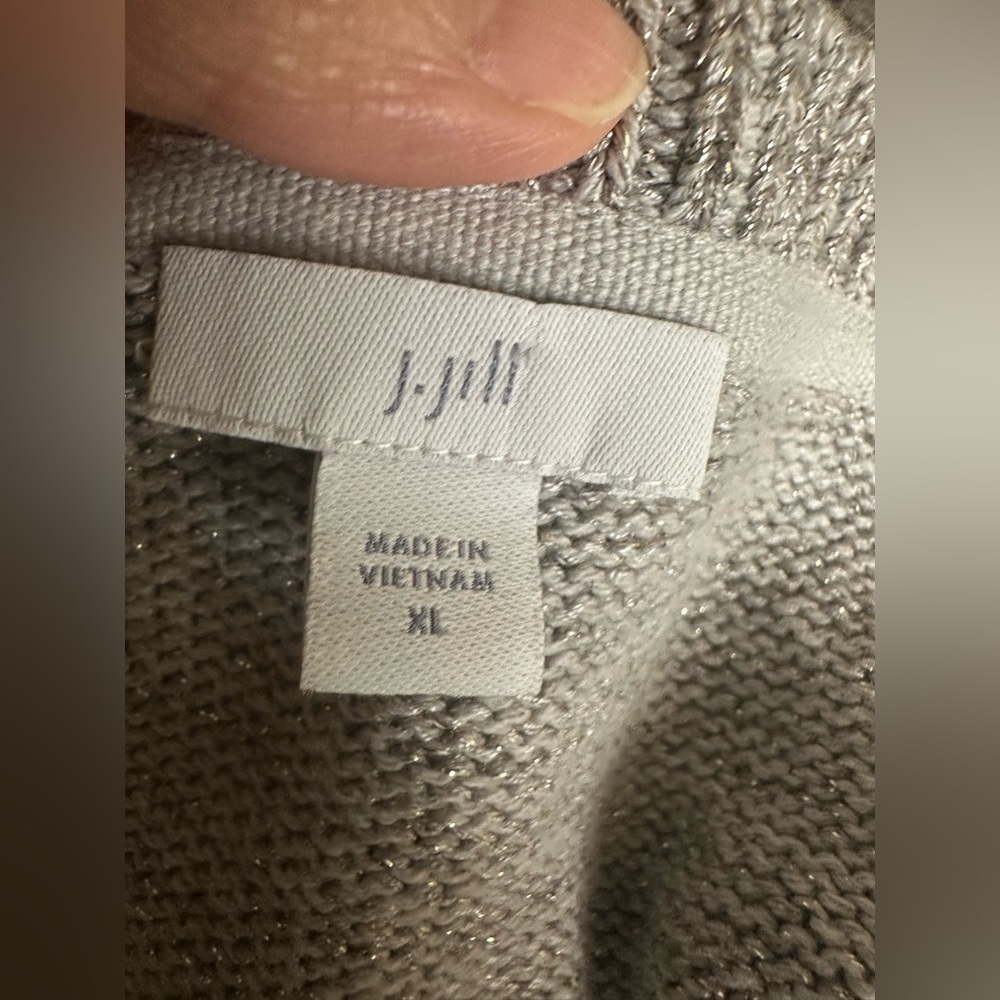 J.Jill silver metallic longsleeve size XL - Picture 4 of 6